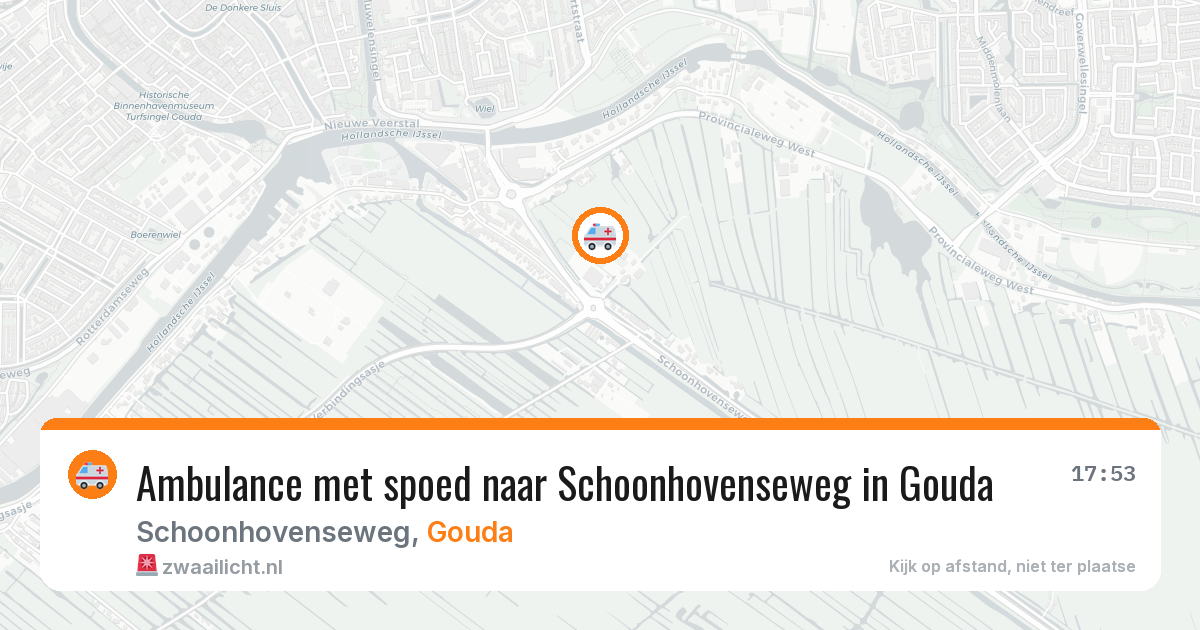 Ambulance met spoed naar Schoonhovenseweg in Gouda — 7 jun 2026