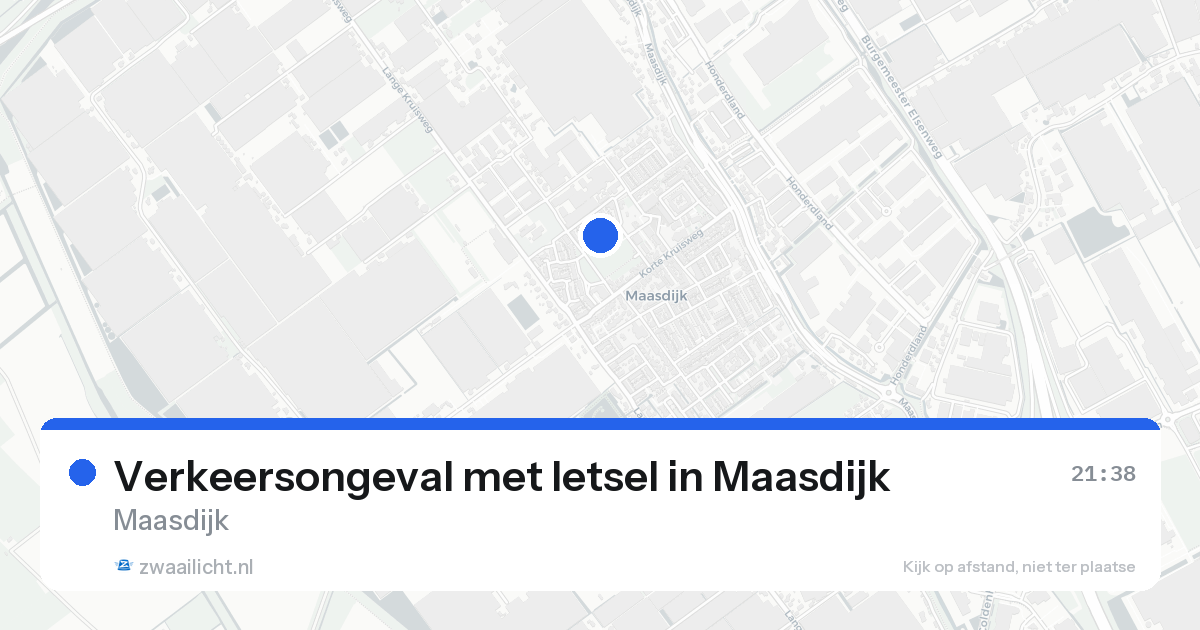 Verkeersongeval met letsel in Maasdijk — 17 aug 2026