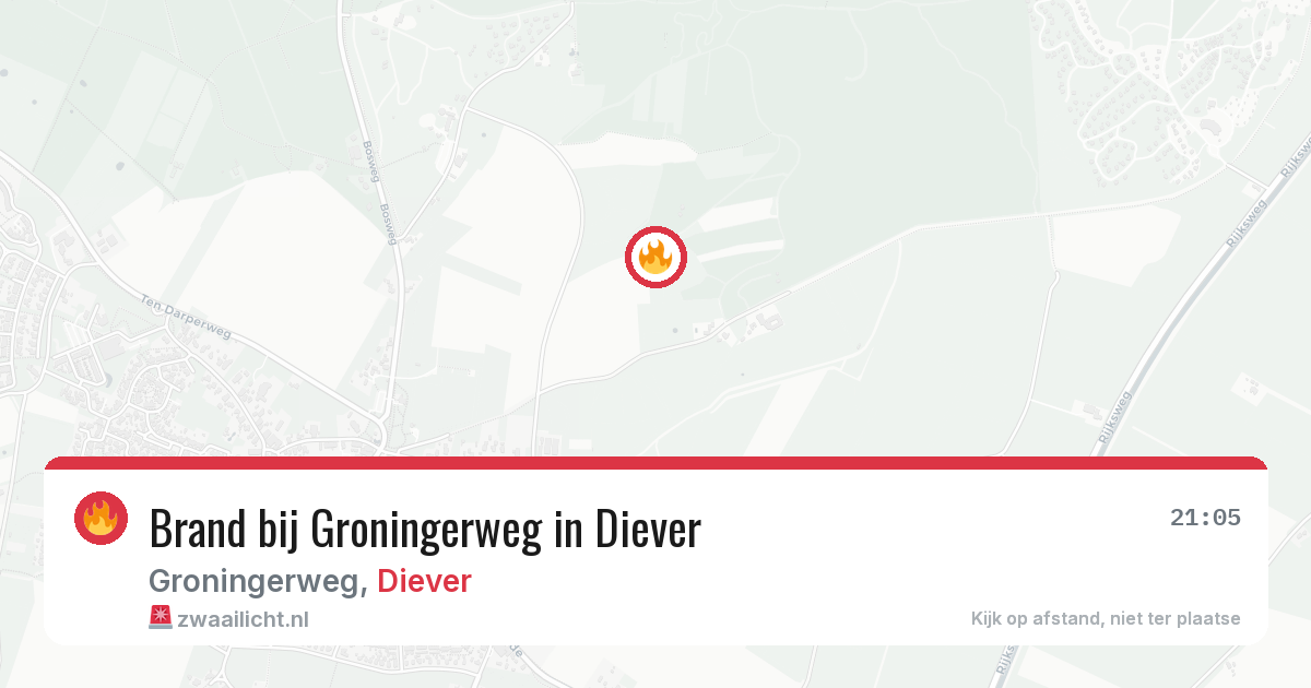 Brand bij Groningerweg in Diever — 19 jun 2026