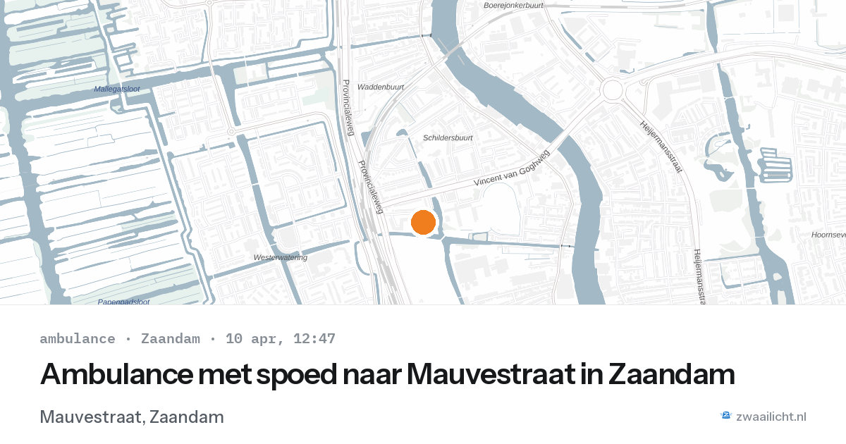 Ambulance met spoed naar Mauvestraat in Zaandam — 10 apr 2026