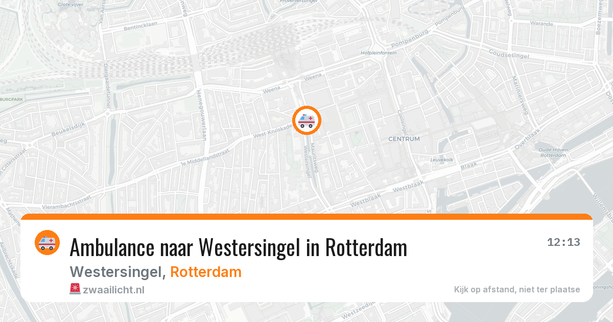 Ambulance naar Westersingel in Rotterdam — 16 mrt 2026