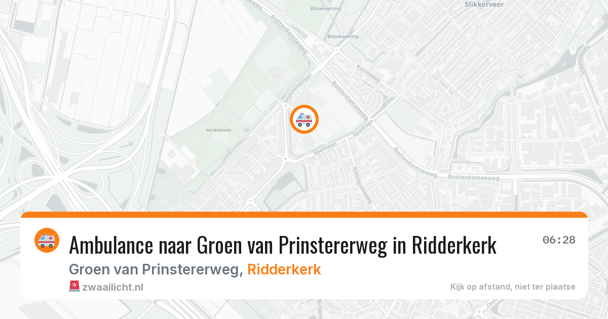 Ambulance naar Groen van Prinstererweg in Ridderkerk — 19 mrt 2026