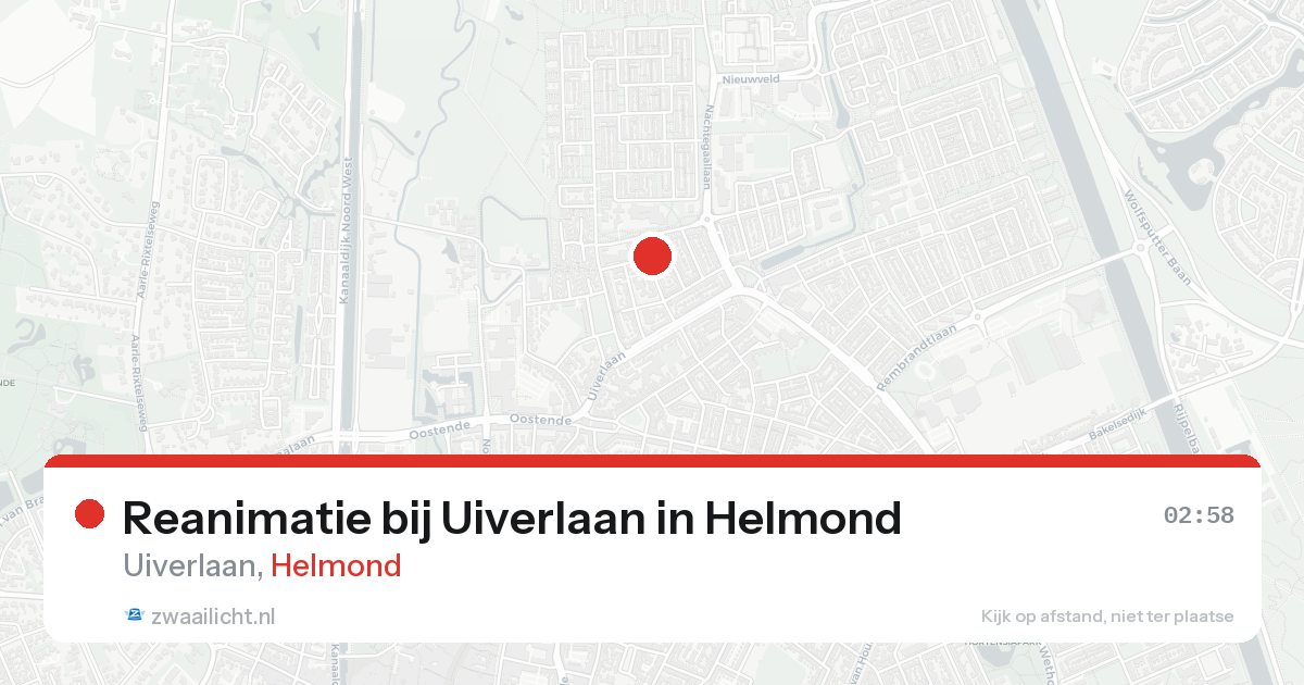 Reanimatie bij Uiverlaan in Helmond — 16 aug 2026