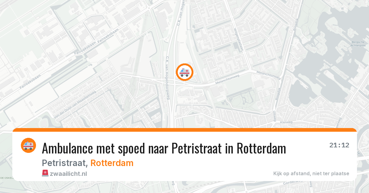 Ambulance met spoed naar Petristraat in Rotterdam — 29 mei 2026