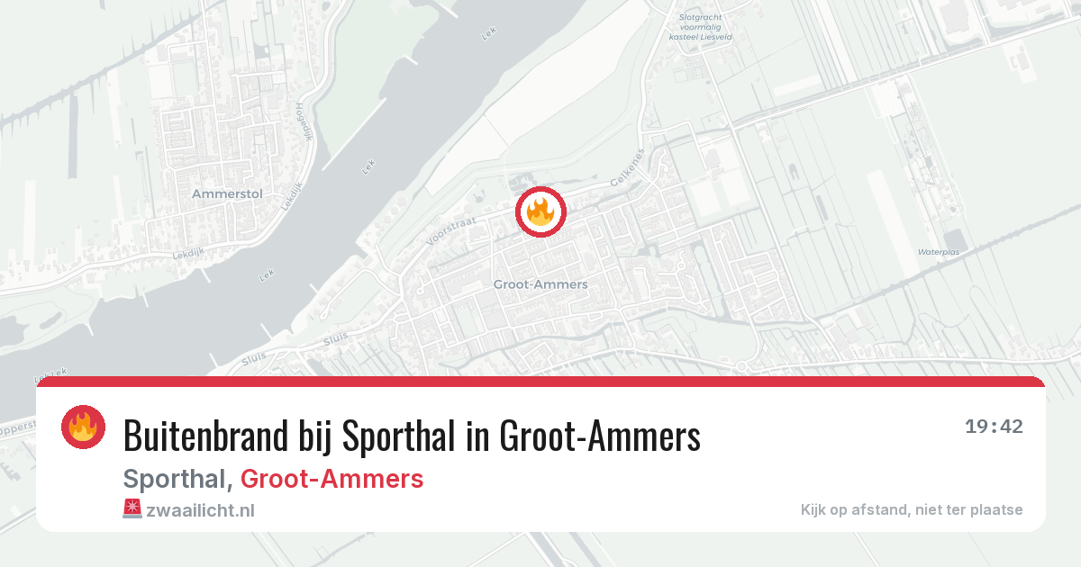 Buitenbrand bij Sporthal in Groot-Ammers — 18 mrt 2026