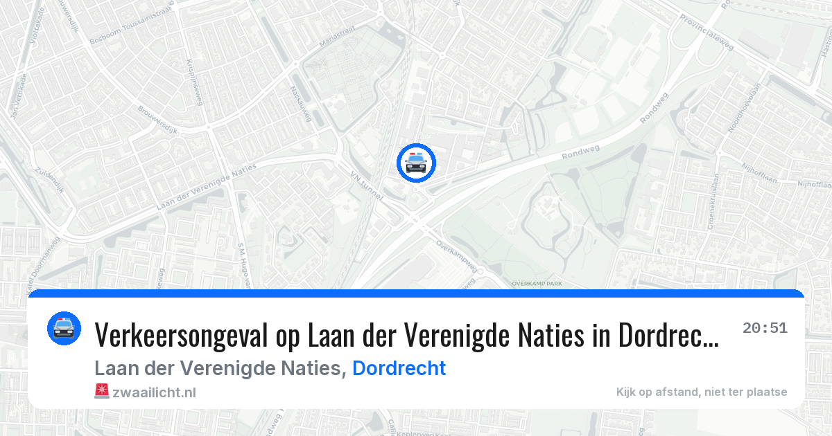 Verkeersongeval op Laan der Verenigde Naties in Dordrecht — 29 mrt 2026