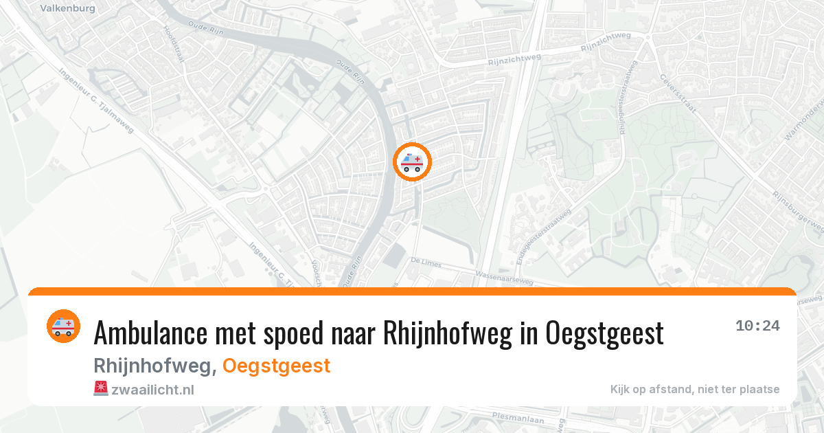 Ambulance met spoed naar Rhijnhofweg in Oegstgeest — 14 aug 2026