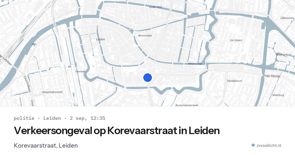 Verkeersongeval op Korevaarstraat in Leiden — 2 sep 2026