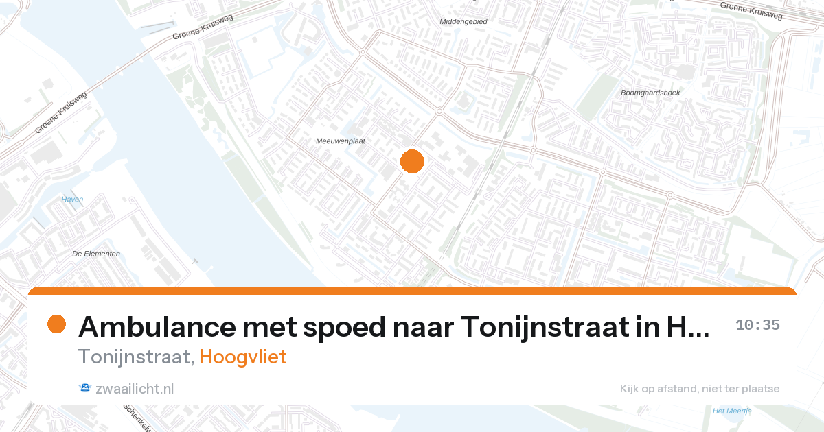 Ambulance met spoed naar Tonijnstraat in Hoogvliet — 18 jul 2026