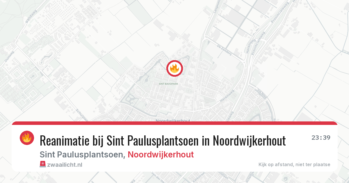 Reanimatie bij Sint Paulusplantsoen in Noordwijkerhout — 4 aug 2026