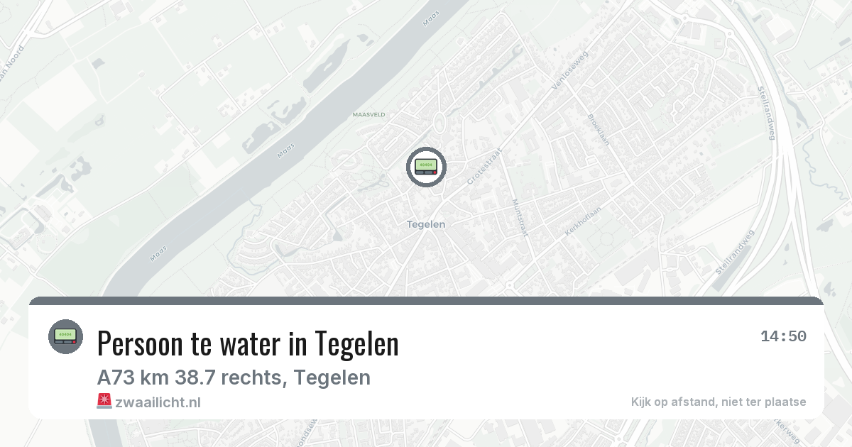 Persoon te water in Tegelen — 26 jun 2026