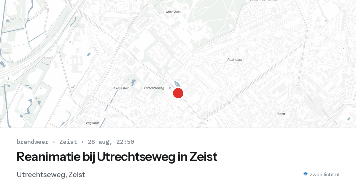 Reanimatie bij Utrechtseweg in Zeist — 28 aug 2026