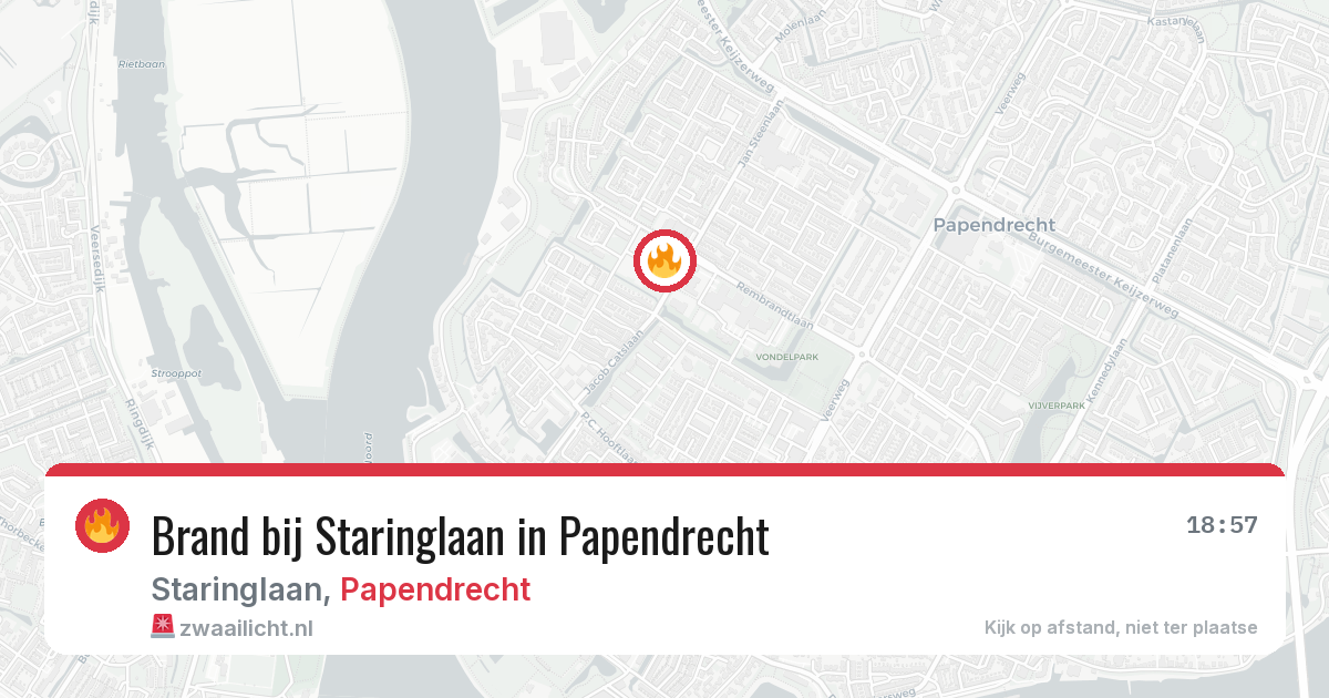 Brand bij Staringlaan in Papendrecht — 16 feb 2026