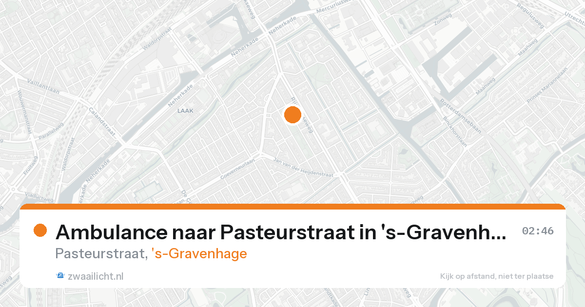 Ambulance naar Pasteurstraat in 's-Gravenhage — 21 aug 2026