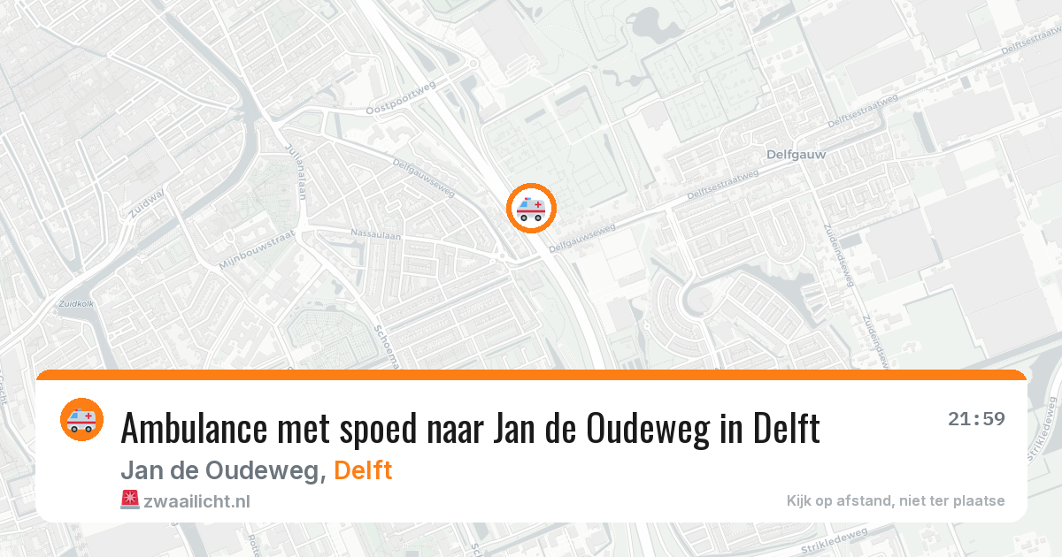 Ambulance met spoed naar Jan de Oudeweg in Delft — 21 jan 2026