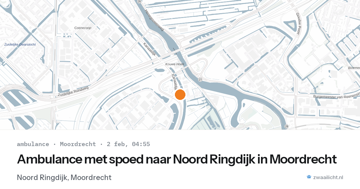 Ambulance met spoed naar Noord Ringdijk in Moordrecht — 2 feb 2026