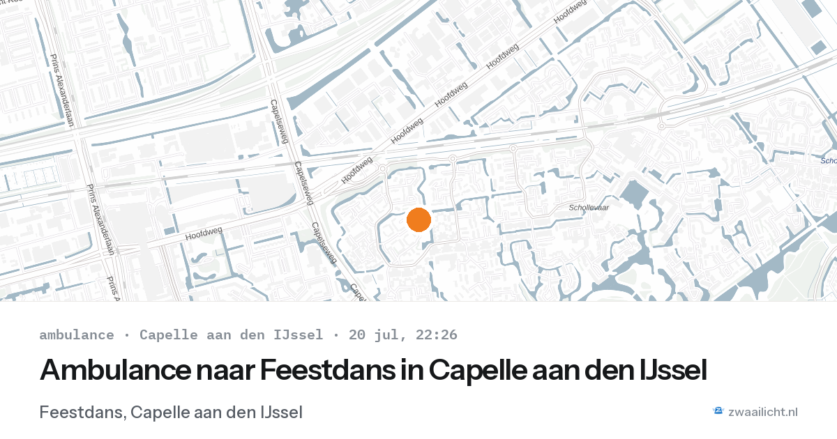 Ambulance naar Feestdans in Capelle aan den IJssel — 20 jul 2026