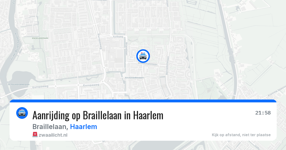Aanrijding op Braillelaan in Haarlem — 12 apr 2026