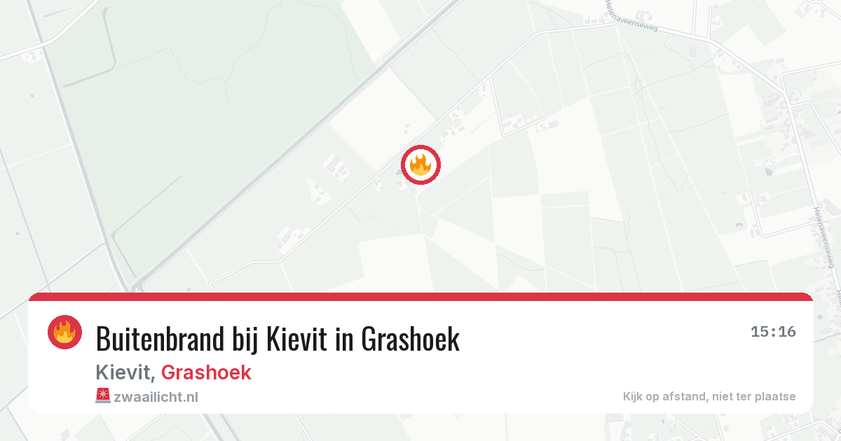 Buitenbrand bij Kievit in Grashoek — 16 mei 2026