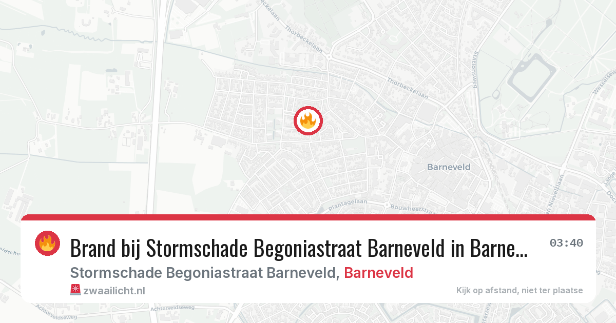 Brand bij Stormschade Begoniastraat Barneveld in Barneveld — 28 jun 2026