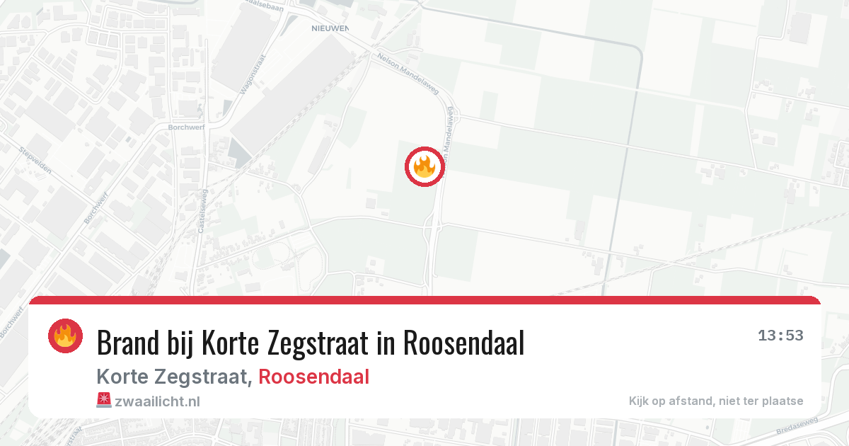 Brand bij Korte Zegstraat in Roosendaal — 26 mei 2026