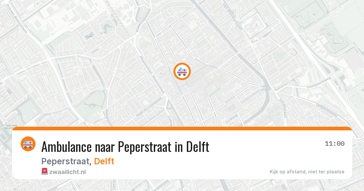 Ambulance naar Peperstraat in Delft — 19 jul 2026