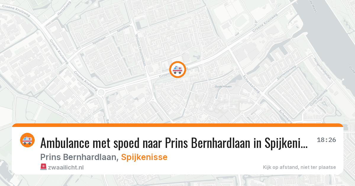 Ambulance met spoed naar Prins Bernhardlaan in Spijkenisse — 9 aug 2026