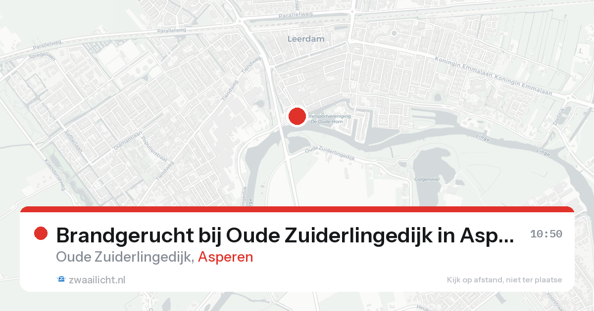 Brandgerucht bij Oude Zuiderlingedijk in Asperen — 15 aug 2026