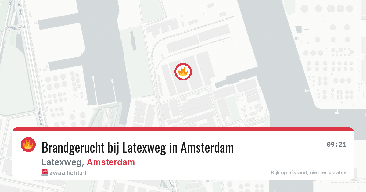 Brandgerucht bij Latexweg in Amsterdam — 21 mei 2026