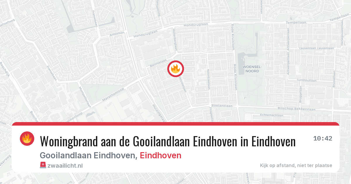 Woningbrand aan de Gooilandlaan Eindhoven in Eindhoven — 29 jan 2026