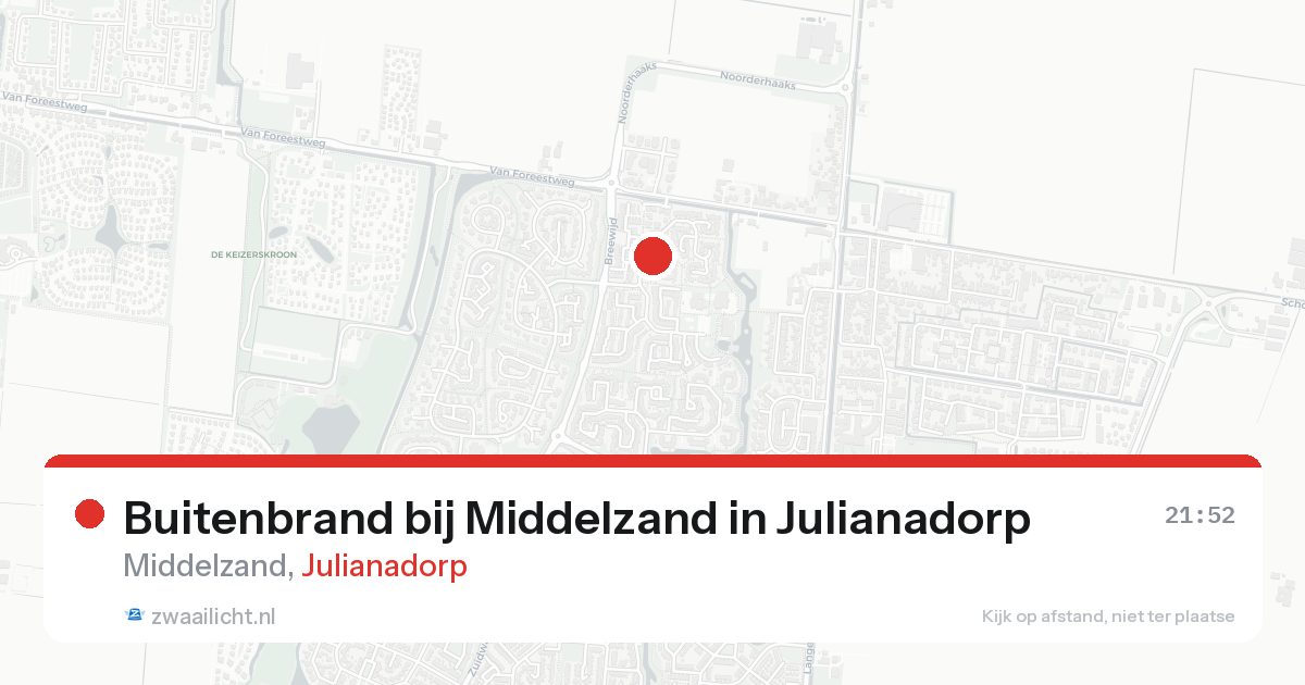 Buitenbrand bij Middelzand in Julianadorp — 23 aug 2026