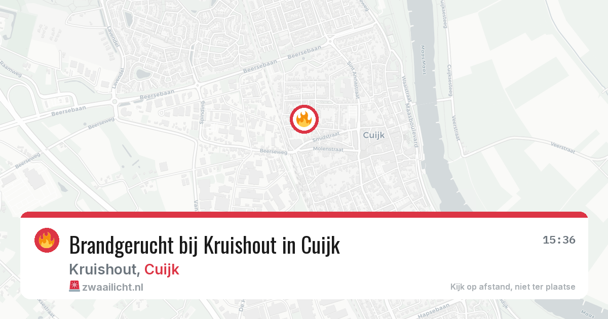 Brandgerucht bij Kruishout in Cuijk — 4 jun 2026