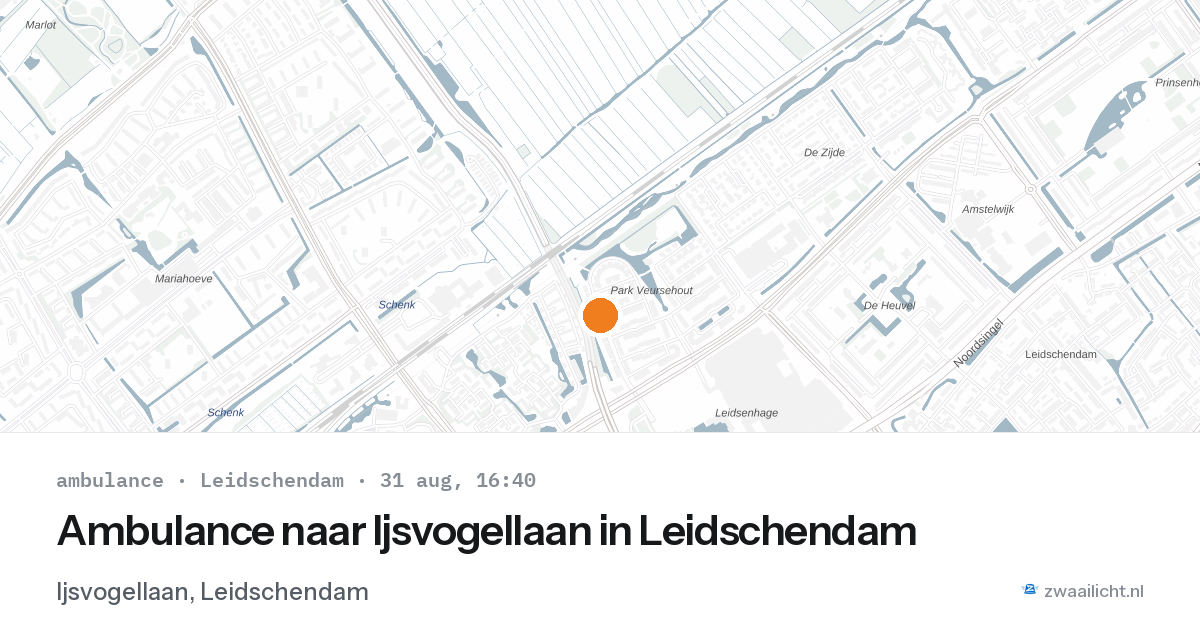 Ambulance naar Ijsvogellaan in Leidschendam — 31 aug 2026