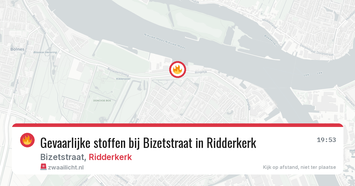 Gevaarlijke stoffen bij Bizetstraat in Ridderkerk — 22 apr 2026