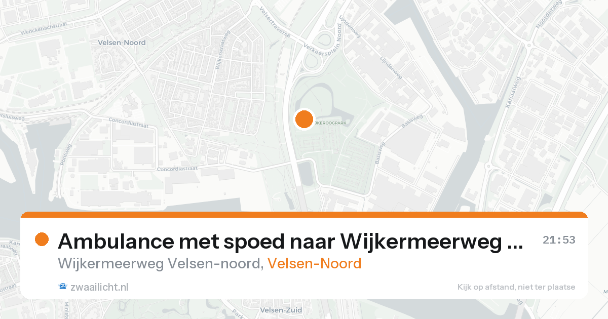 Ambulance met spoed naar Wijkermeerweg Velsen-noord in Velsen-Noord — 15 aug 2026