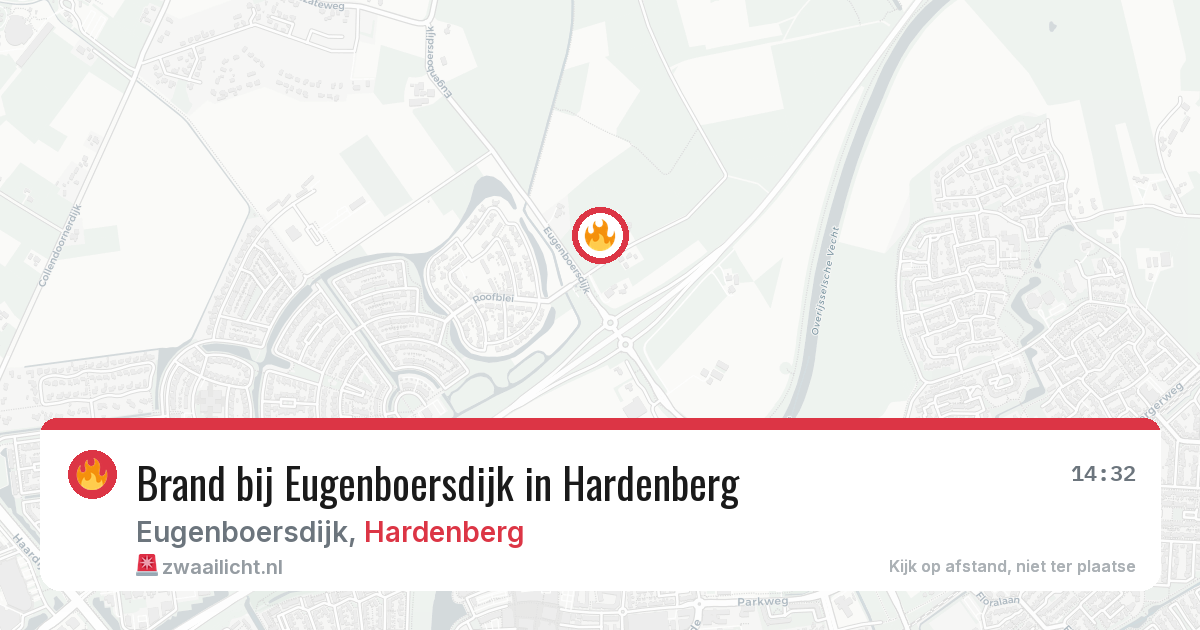 Brand bij Eugenboersdijk in Hardenberg — 10 aug 2026