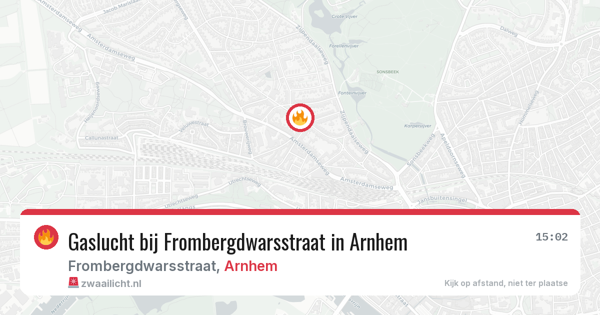 Gaslucht bij Frombergdwarsstraat in Arnhem — 8 jul 2026