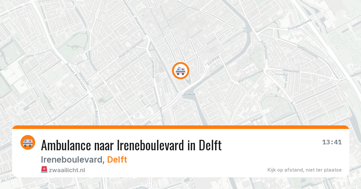 Ambulance naar Ireneboulevard in Delft — 27 apr 2026