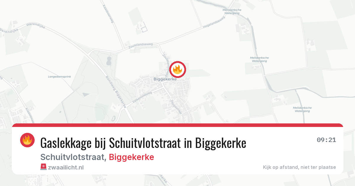 Gaslekkage bij Schuitvlotstraat in Biggekerke — 4 feb 2026