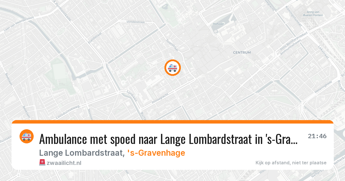 Ambulance met spoed naar Lange Lombardstraat in 's-Gravenhage — 8 apr 2026
