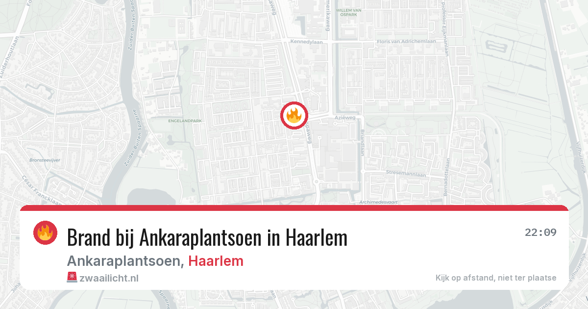 Brand bij Ankaraplantsoen in Haarlem — 4 aug 2026