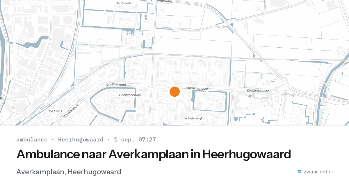 Ambulance naar Averkamplaan in Heerhugowaard — 1 sep 2026