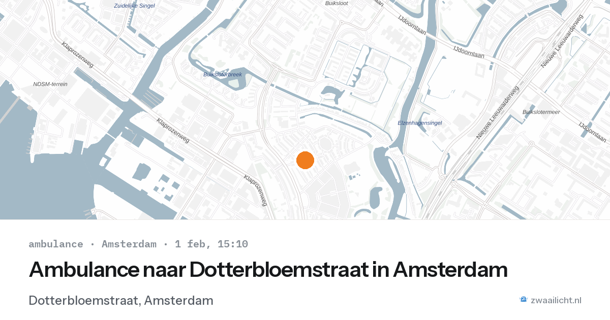 Ambulance naar Dotterbloemstraat in Amsterdam — 1 feb 2026