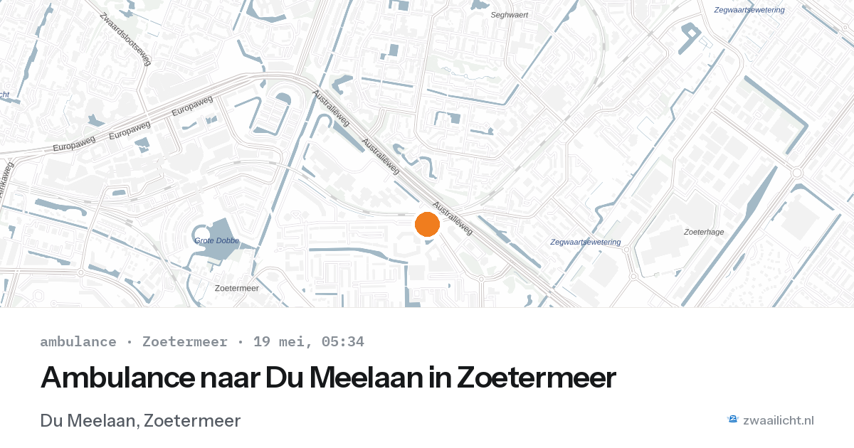Ambulance naar Du Meelaan in Zoetermeer — 19 mei 2026