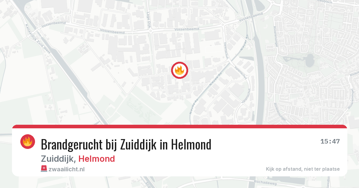 Brandgerucht bij Zuiddijk in Helmond — 30 apr 2026