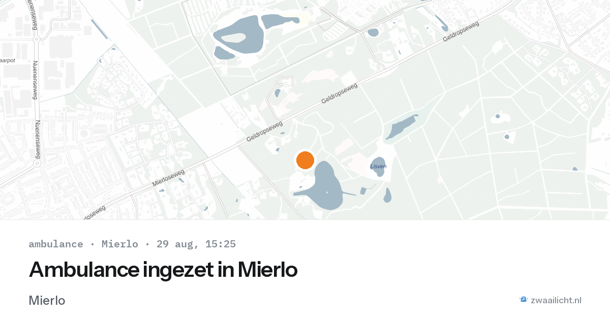 Ambulance ingezet in Mierlo — 29 aug 2026