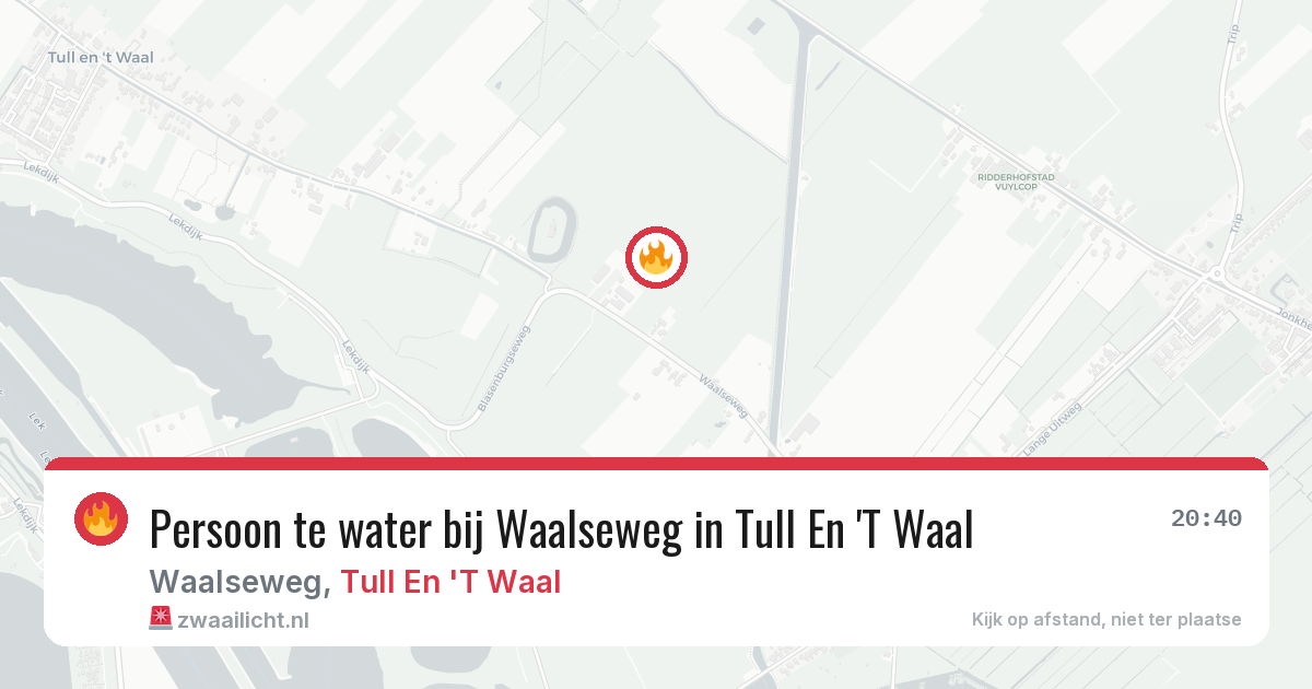 Persoon te water bij Waalseweg in Tull En 'T Waal — 29 jul 2026