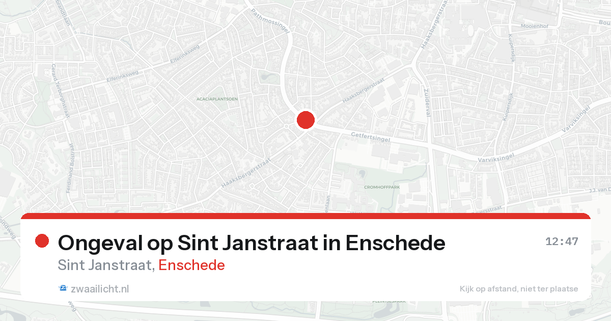 Ongeval op Sint Janstraat in Enschede — 22 aug 2026