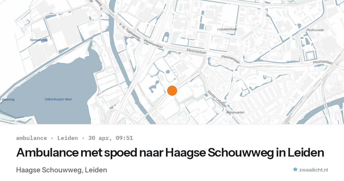 Ambulance met spoed naar Haagse Schouwweg in Leiden — 30 apr 2026