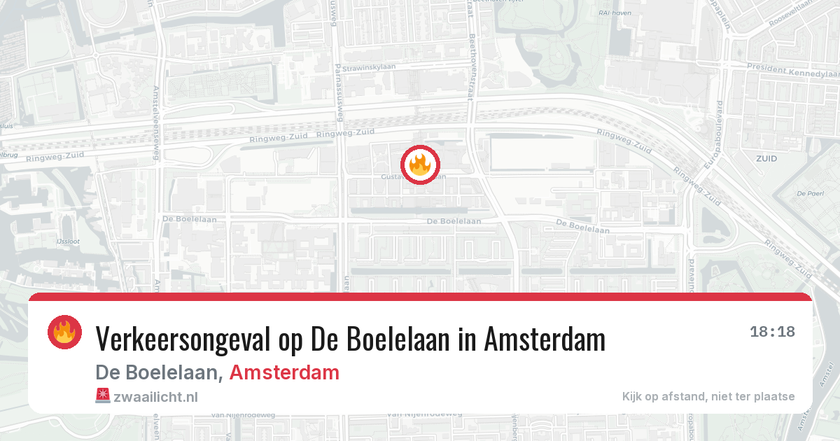 Verkeersongeval op De Boelelaan in Amsterdam — 11 aug 2026